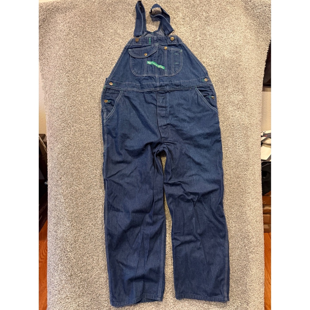 Key Overalls Mens 42x30 Blue Imperial Aristocrat Denim Bib Carpenter Workwear